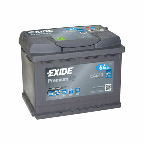 Акумулятор Exide Premium 64Ah 640А EA640 R+