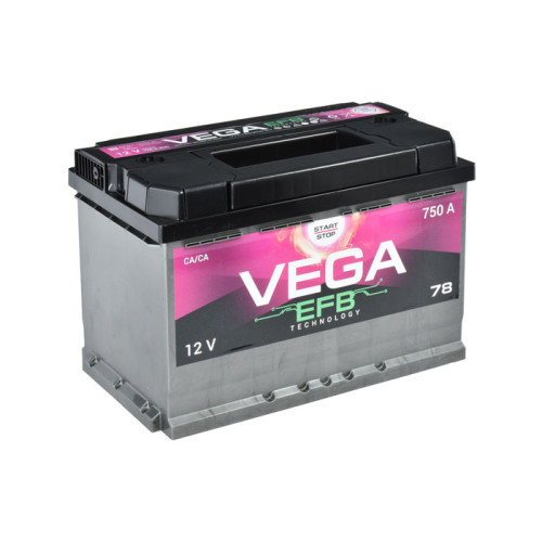 Акумулятор Vega EFB 78Ah 750A R+