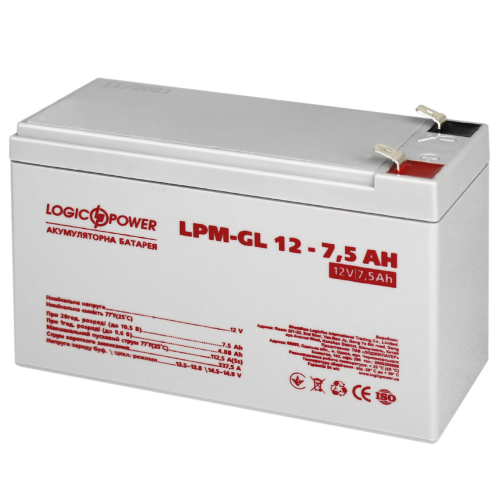 Акумуляторна батарея Logic Power LPМ-GL12- 7.5 12V - 7.5 Ah