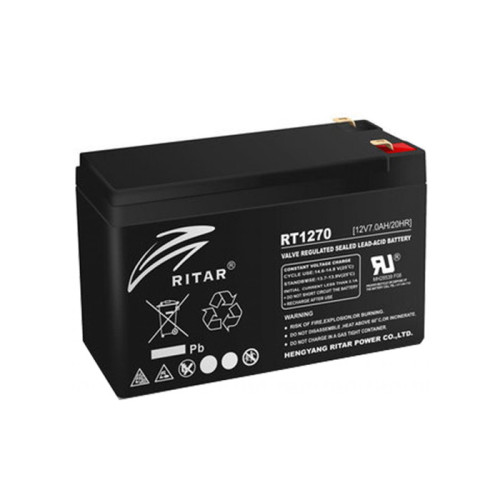 Акумулятор Ritar Agm RT1270B, Black 12V 7.0Ah Q10