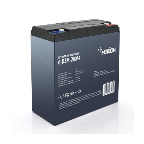 Тягова акумулятрна батарея Merlion Agm 6-DZM-20, 12V 20Ah Q4