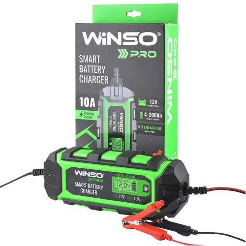 Зарядний пристрій АКБ Winso Pro 12V, 10A LCD 139520