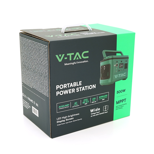 Портативне джерело живлення V-TAC VT-606, 500W, ( 26.2Ah / 21.6V 568Wh)(275x170x200) 5.4kg